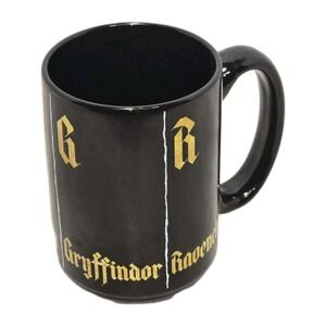 Harry Potter Hogwarts Houses Mug Zak Designs Black Gold EUC ☕✨